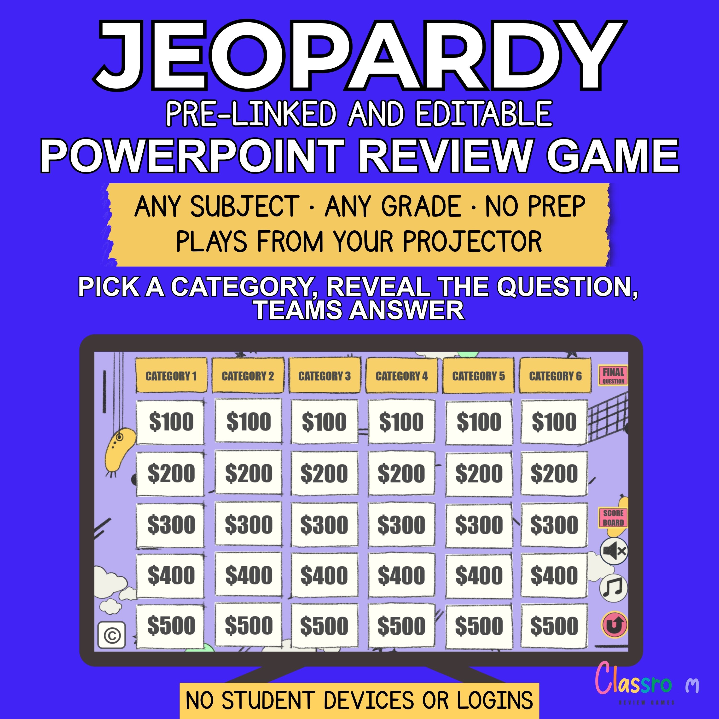 Jeopardy Style Game Template