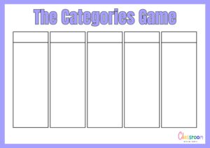 categories game worksheet