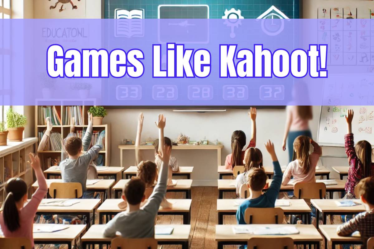 students playing games like kahoot in a classroom