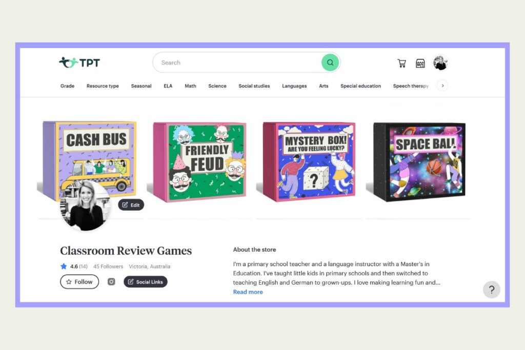 TpT Class Review Games