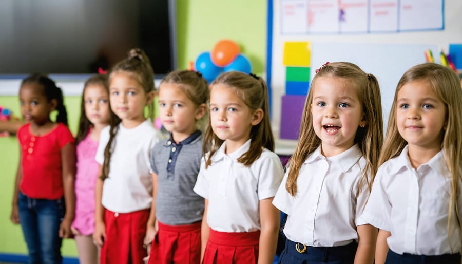 Young students engaged in dramatic play demonstrating classroom behavior scenarios