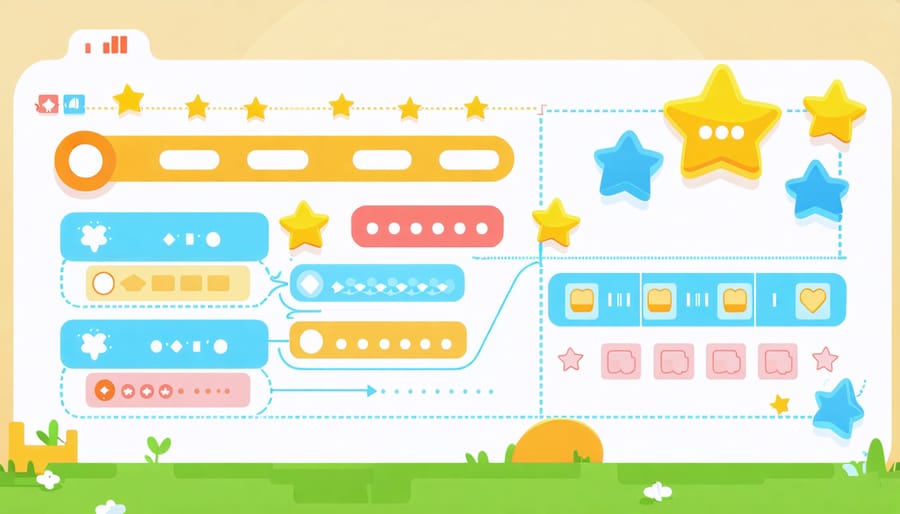 Interactive digital reward system showing kindergarten student progress tracking