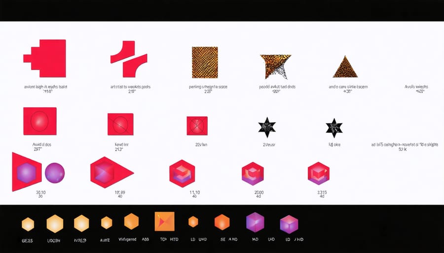 Hierarchy demonstration with varying text sizes and visual weights in game interface