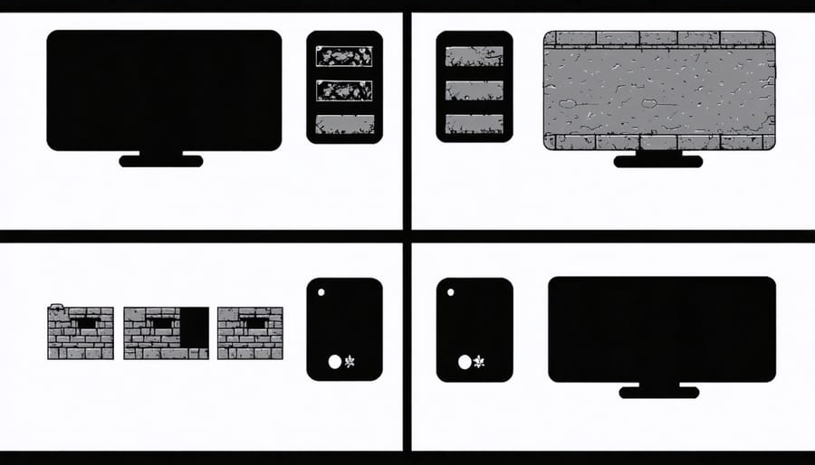 Comparison showing the impact of white space in educational game design
