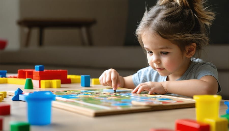 Elementary students sitting together on floor playing hands-on educational board game