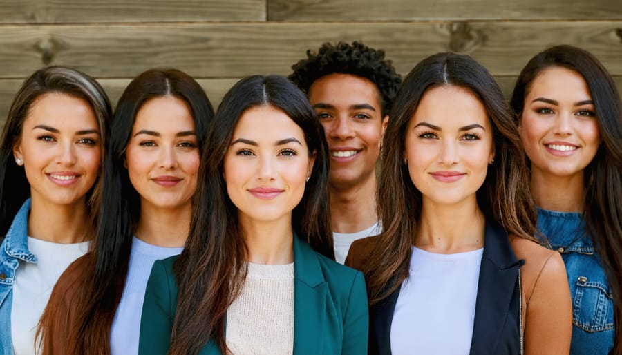 Teacher organizing student name cards into balanced team groups on desk