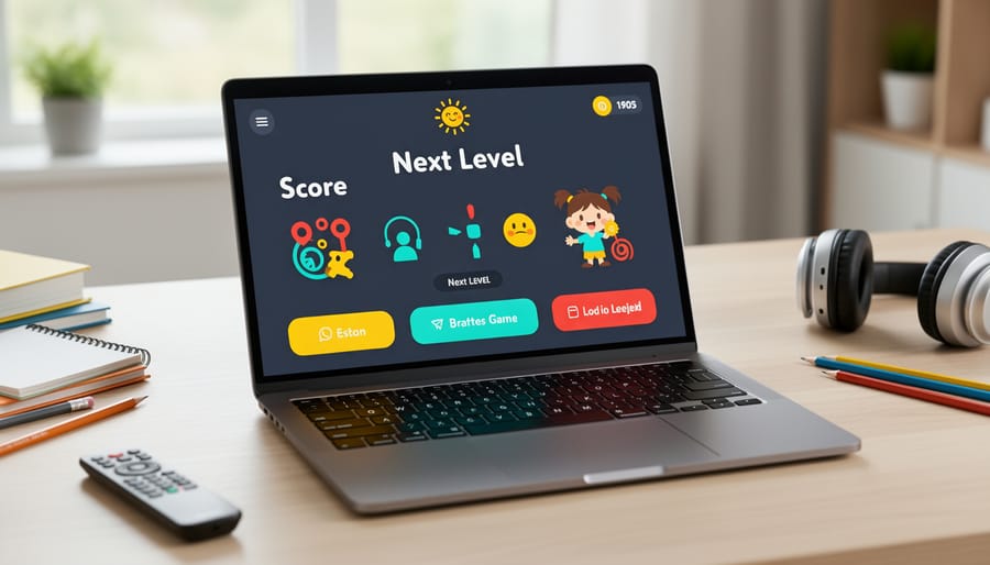 Computer screen showing high-contrast educational game interface with clear readable text