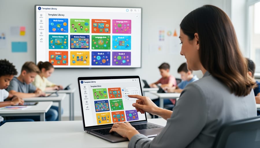 Organized folder system containing teaching templates and educational materials