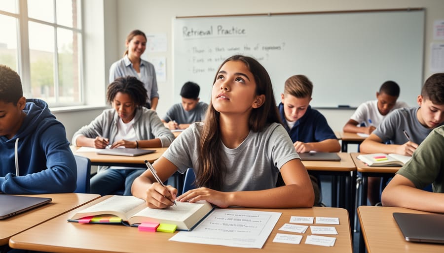 Teacher and student hands engaged with educational flashcards during practice session