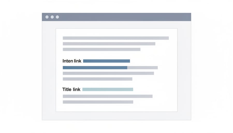 Blog editor interface highlighting where internal links can be added using post titles and URLs