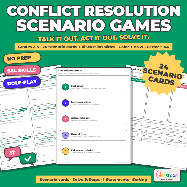 conflict resolution scenario games for students