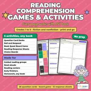 Reading Comprehension Games and Activities, Guided Reading and Response, Any Book